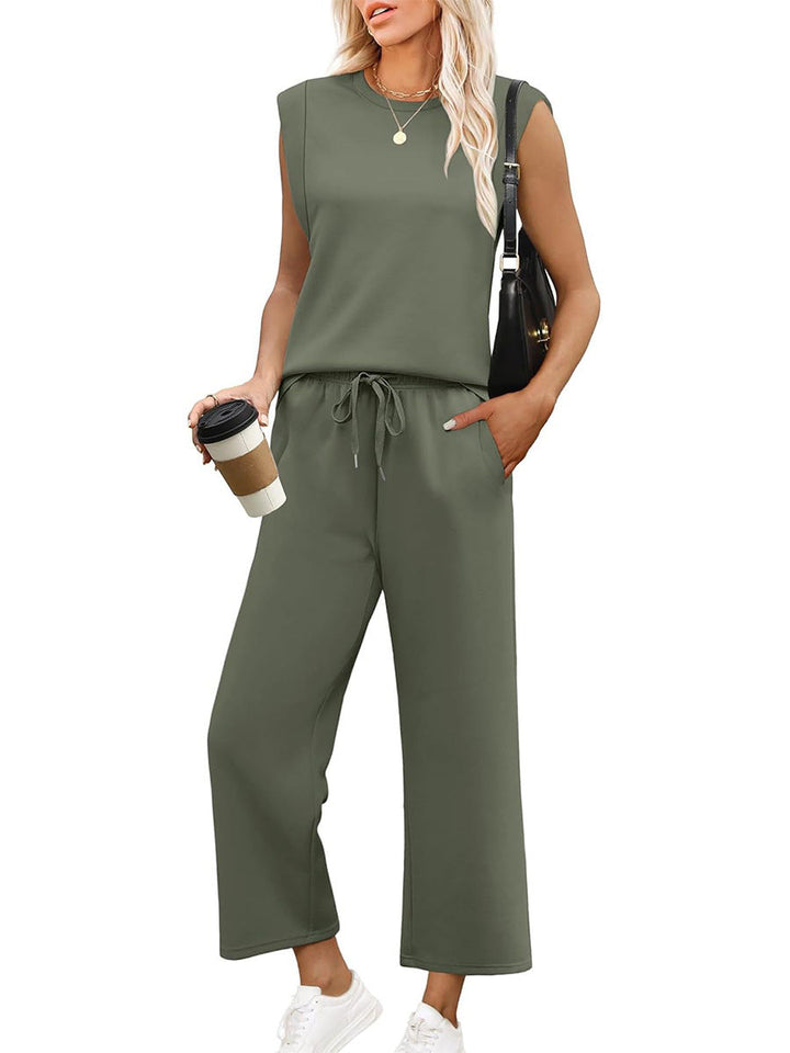 ROSEMARY | ENSEMBLE HAUT SANS MANCHES & PANTALON LARGE