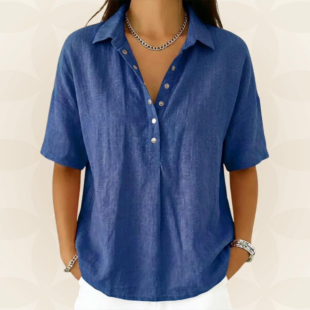 Blouse avec col et détail de bouton