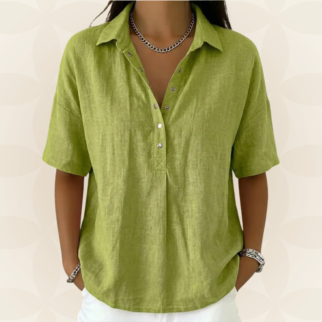Blouse avec col et détail de bouton