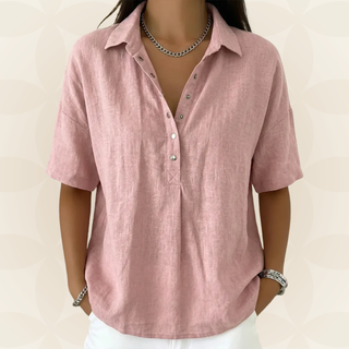 Blouse avec col et détail de bouton