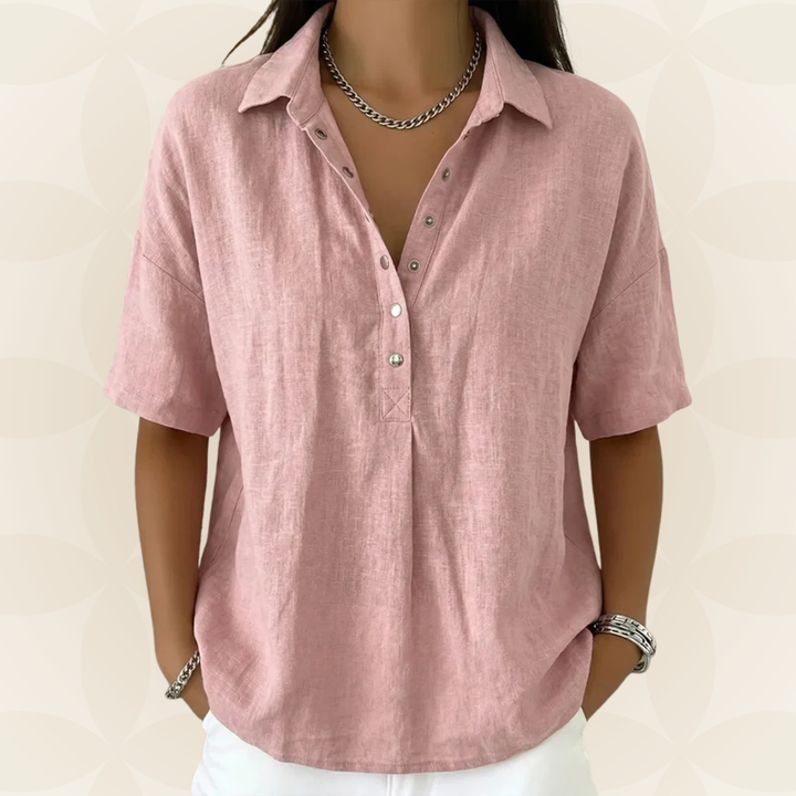 Blouse avec col et détail de bouton