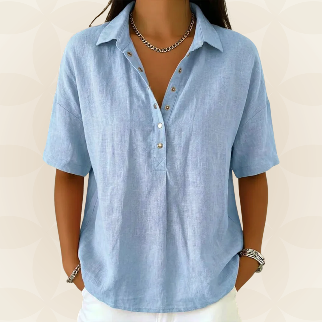 Blouse avec col et détail de bouton
