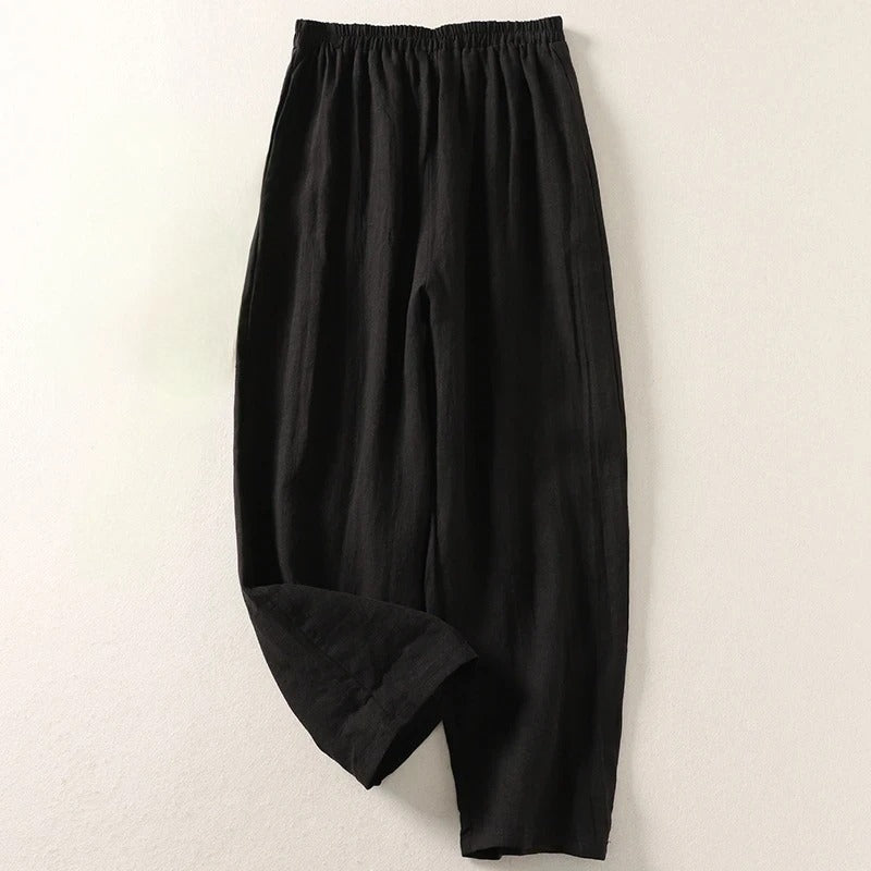 Amalia™ — Pantalon fluide en coton et lin