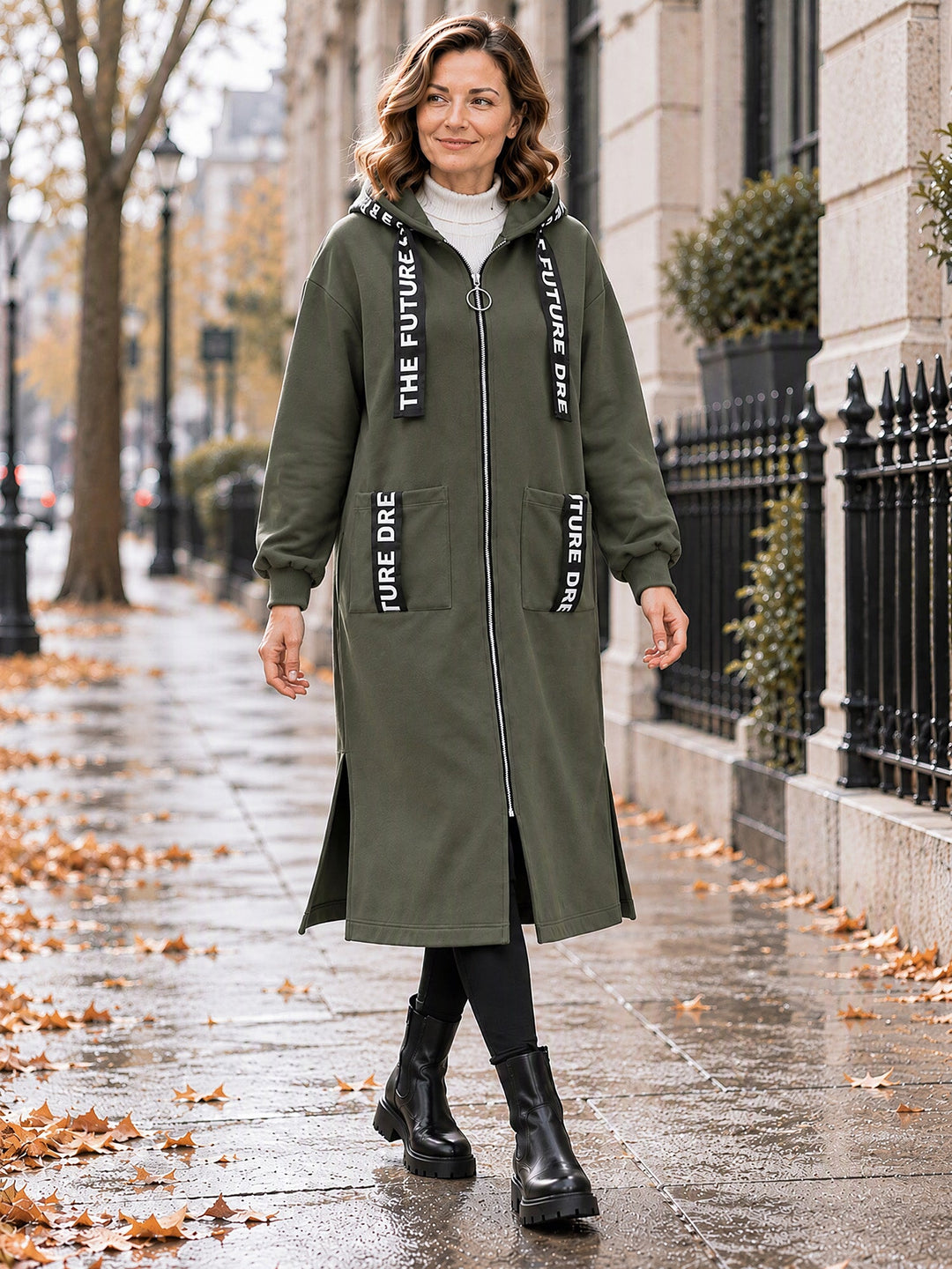 Clara | Manteau sweat oversize à capuche
