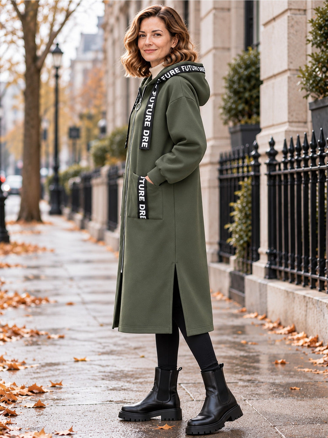 Clara | Manteau sweat oversize à capuche
