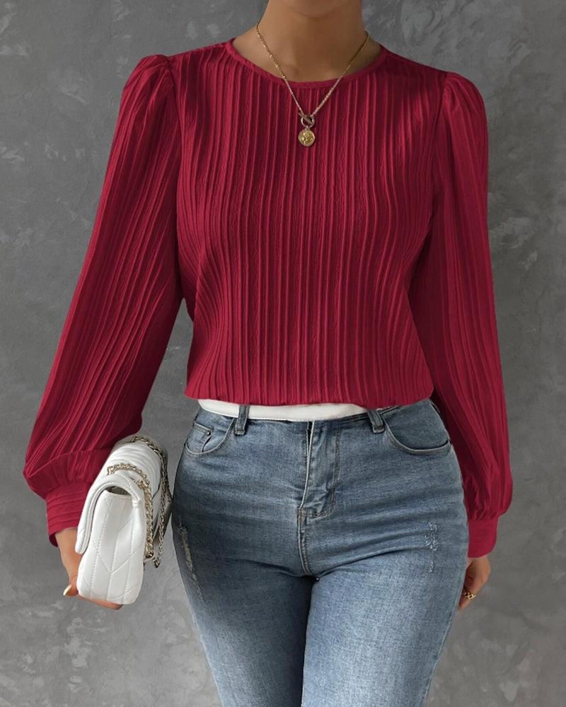Bianca | Blouse élégante à manches lanternes longues