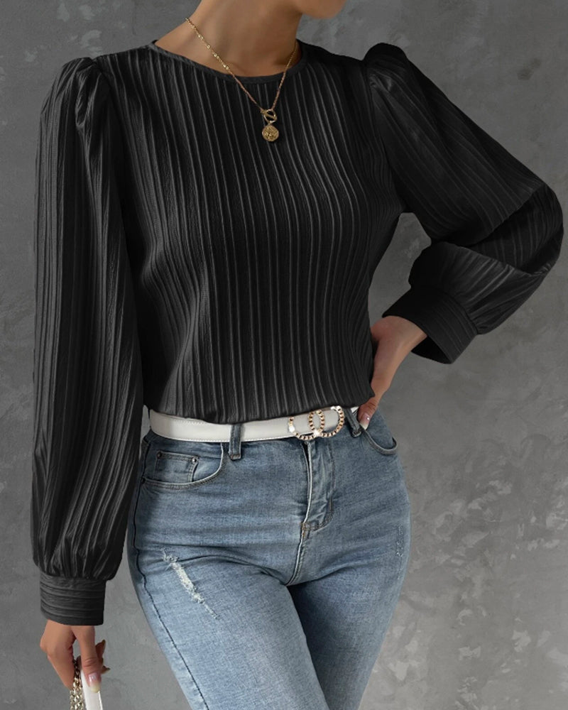 Bianca | Blouse élégante à manches lanternes longues