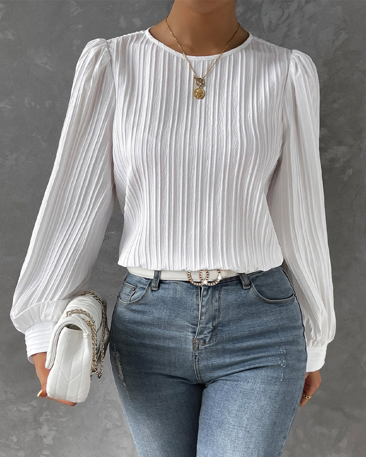 Bianca | Blouse élégante à manches lanternes longues
