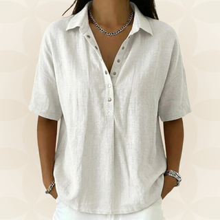 Blouse avec col et détail de bouton