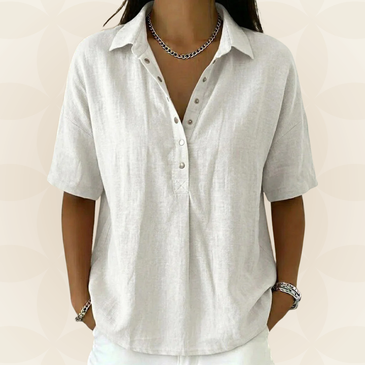 Blouse avec col et détail de bouton