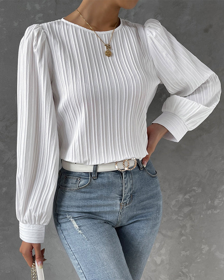 Bianca | Blouse élégante à manches lanternes longues