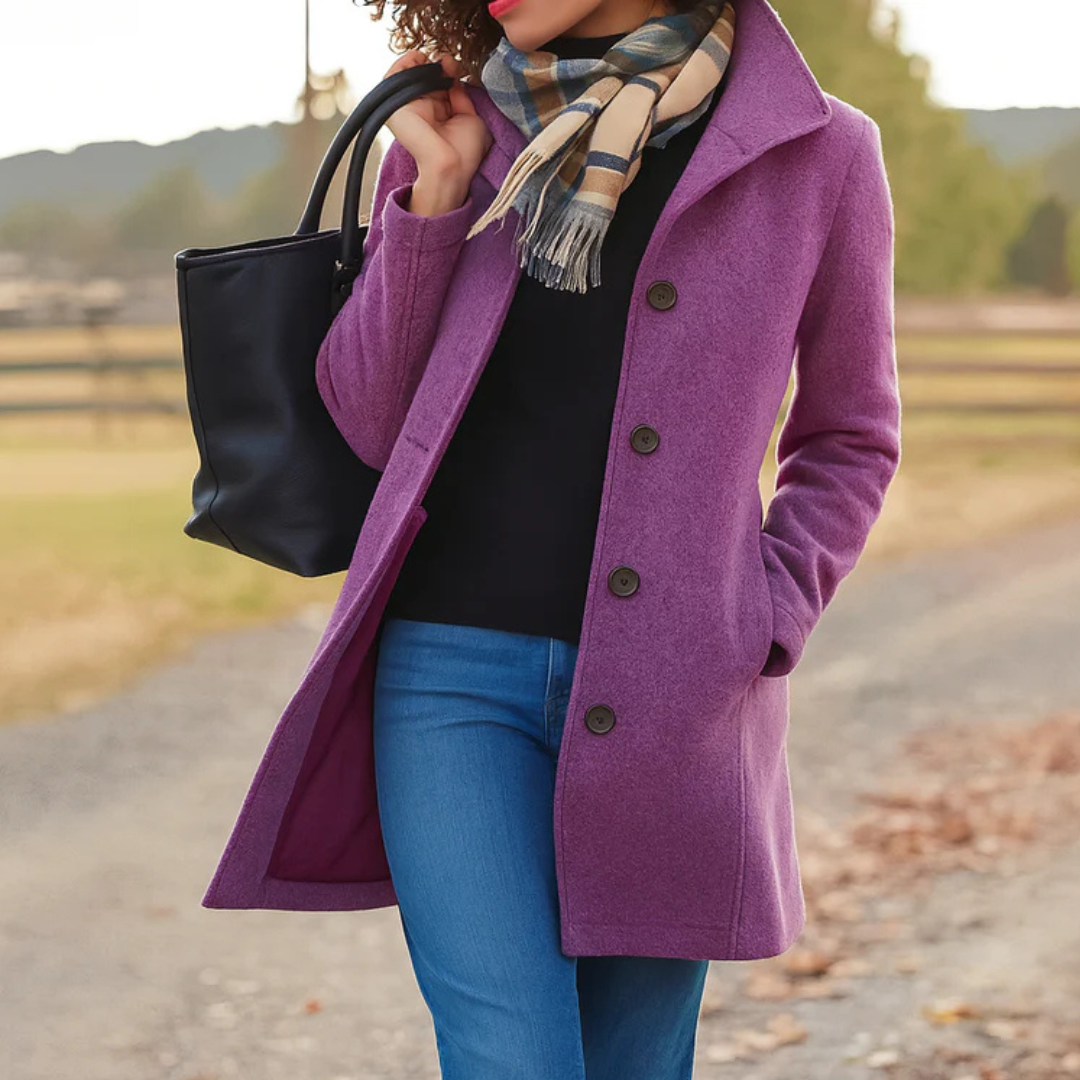Serena | Manteau Long Classique avec Boutons