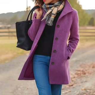 Serena | Manteau Long Classique avec Boutons