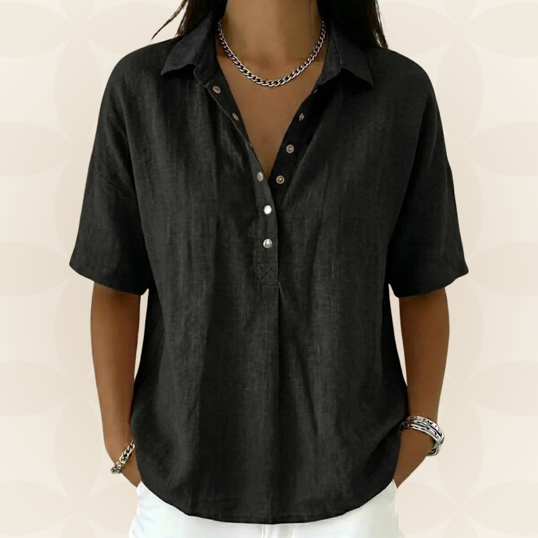 Blouse avec col et détail de bouton