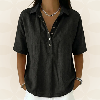 Blouse avec col et détail de bouton