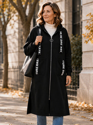 Clara | Manteau sweat oversize à capuche