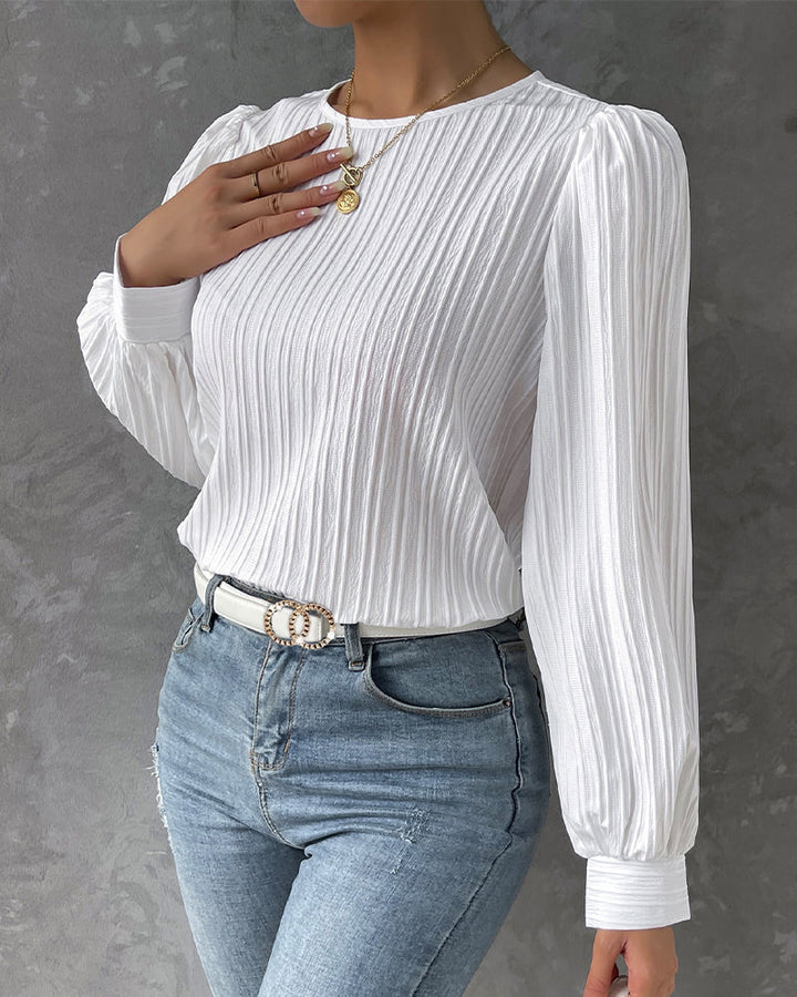 Bianca | Blouse élégante à manches lanternes longues