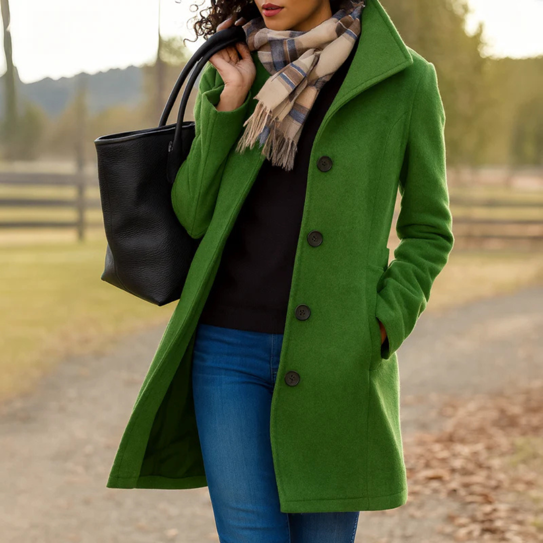 Serena | Manteau Long Classique avec Boutons
