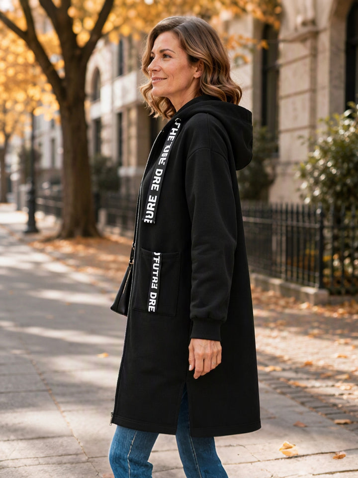 Clara | Manteau sweat oversize à capuche
