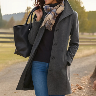 Serena | Manteau Long Classique avec Boutons