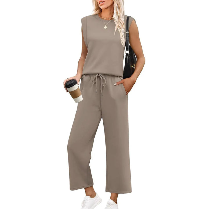ROSEMARY | ENSEMBLE HAUT SANS MANCHES & PANTALON LARGE