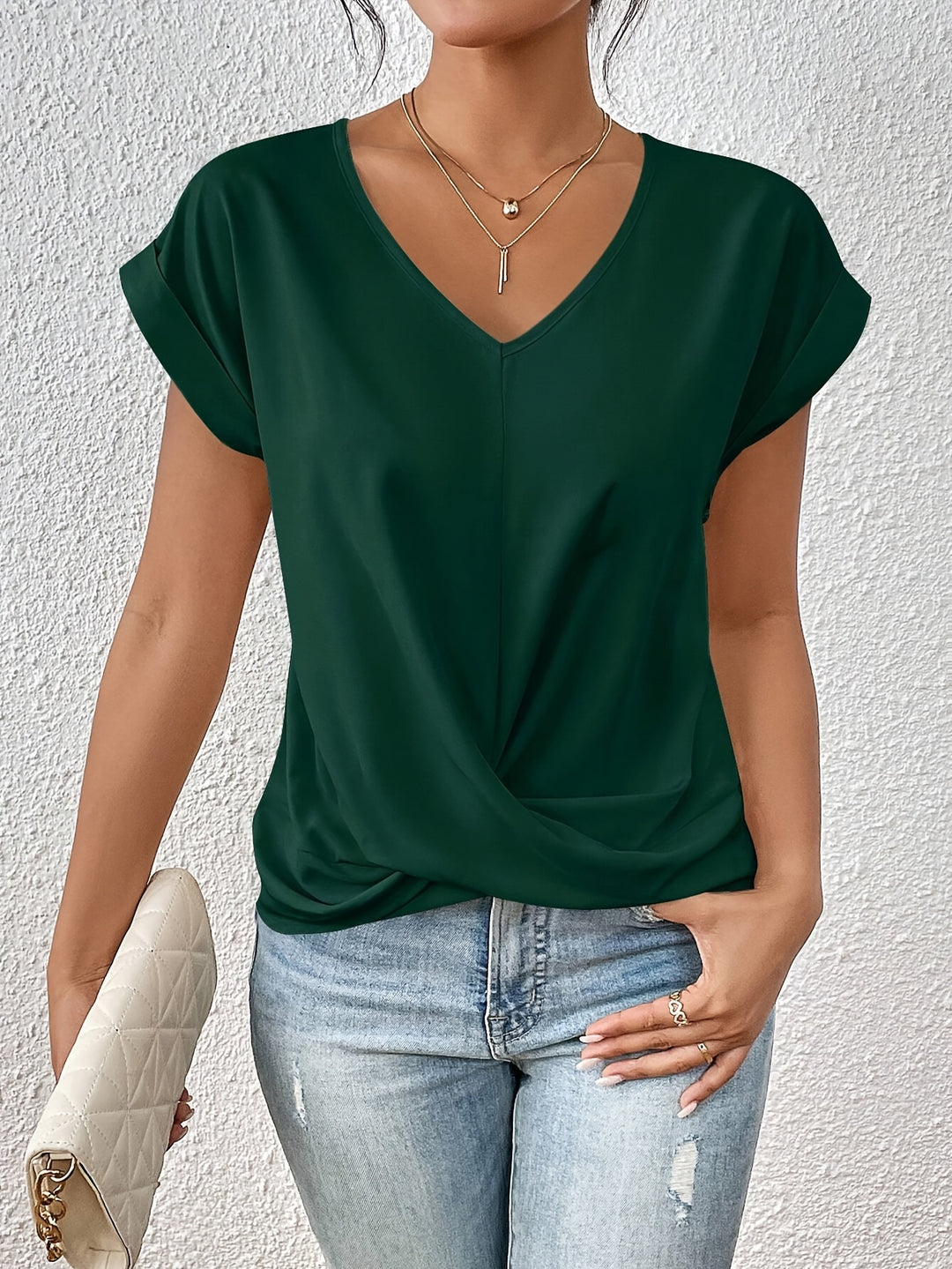 Tionna | T-shirt décontracté à col en V