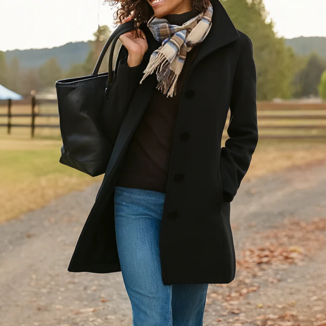 Serena | Manteau Long Classique avec Boutons