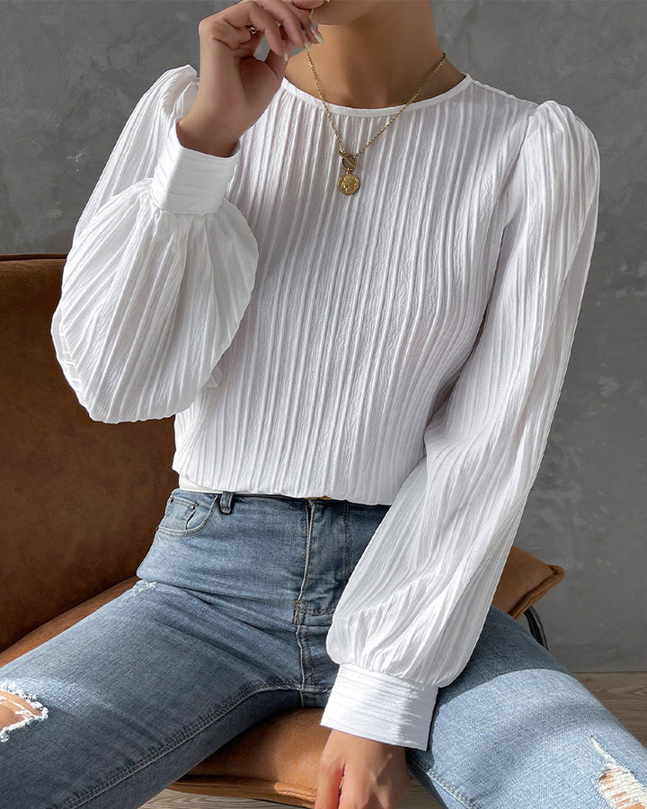 Bianca | Blouse élégante à manches lanternes longues