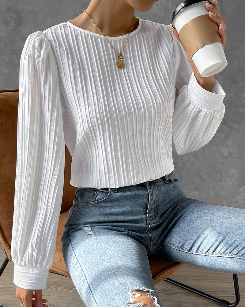 Bianca | Blouse élégante à manches lanternes longues