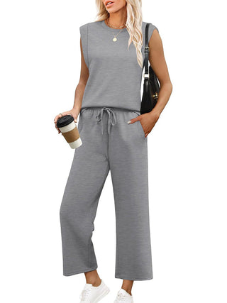 ROSEMARY | ENSEMBLE HAUT SANS MANCHES & PANTALON LARGE
