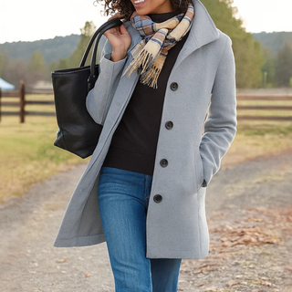 Serena | Manteau Long Classique avec Boutons