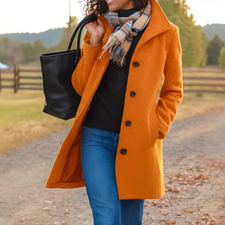 Serena | Manteau Long Classique avec Boutons