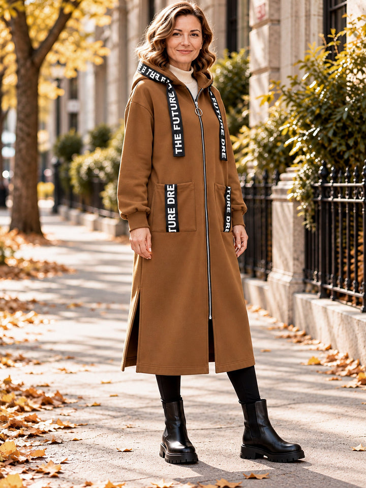 Clara | Manteau sweat oversize à capuche