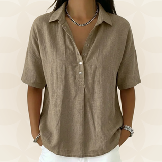 Blouse avec col et détail de bouton