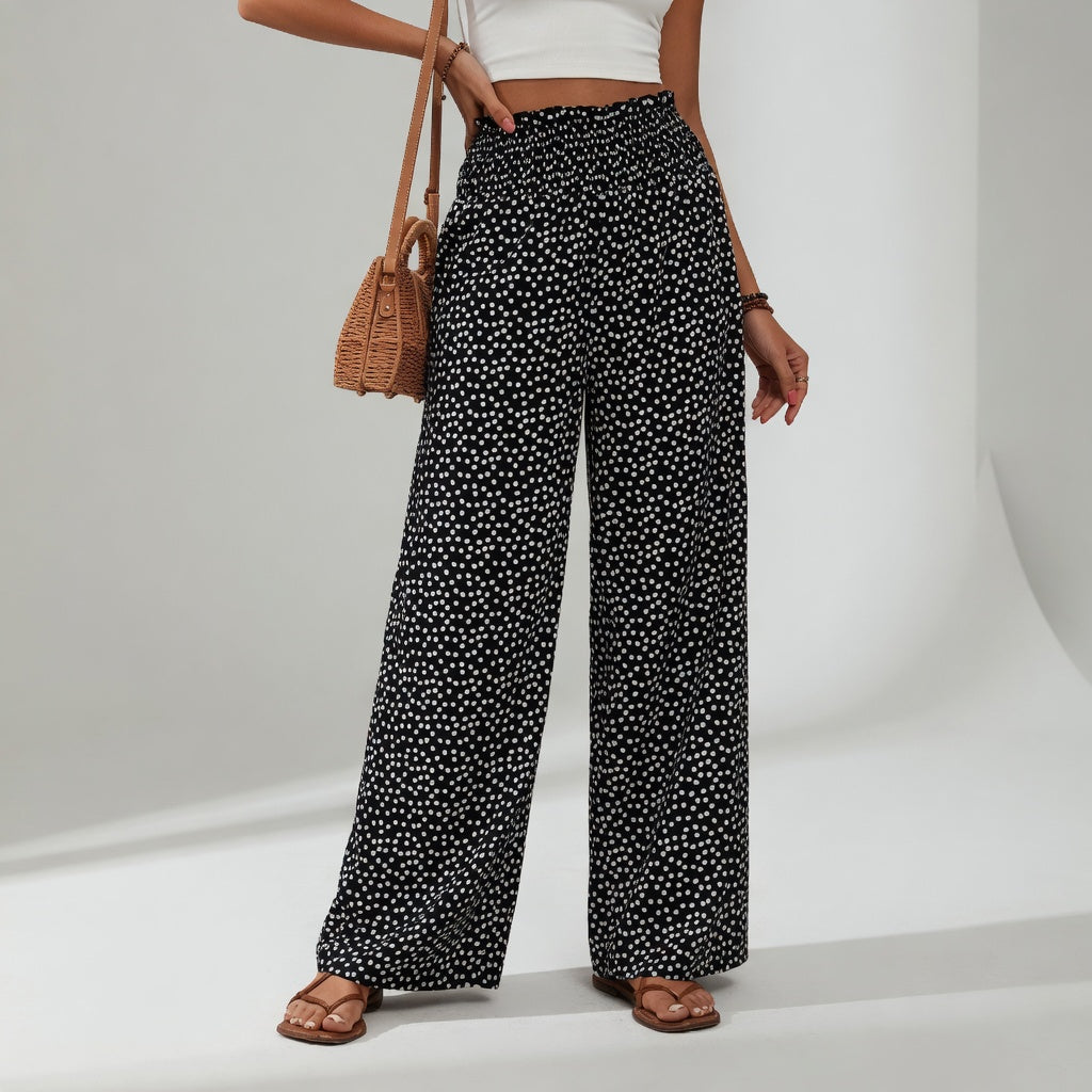 Cléophine — Pantalon fluide imprimé taille confortable