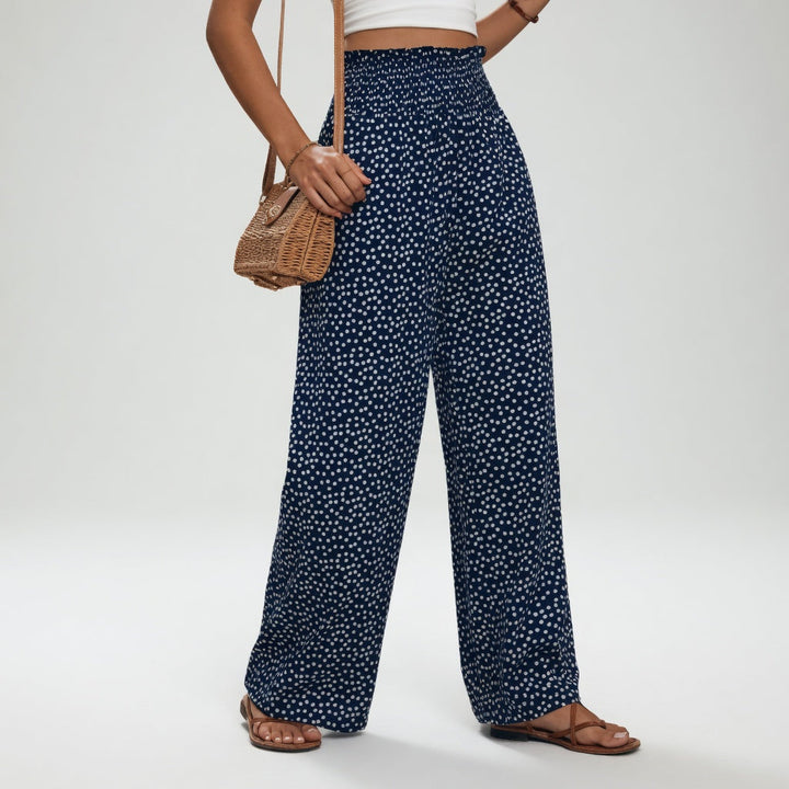 Cléophine — Pantalon fluide imprimé taille confortable