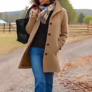 Serena | Manteau Long Classique avec Boutons
