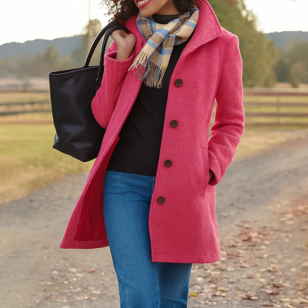 Serena | Manteau Long Classique avec Boutons