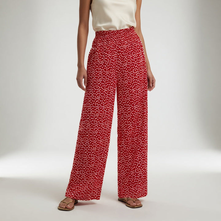 Cléophine — Pantalon fluide imprimé taille confortable