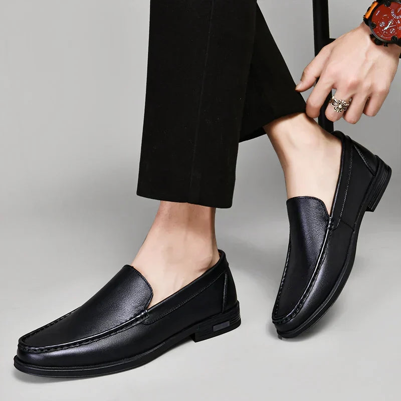 Chaussures en cuir demi-semelles premium pour hommes