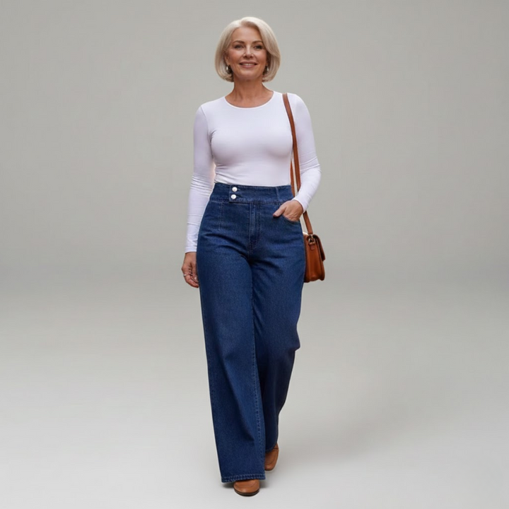 Adèle — Jean taille haute qui affine délicatement la silhouette