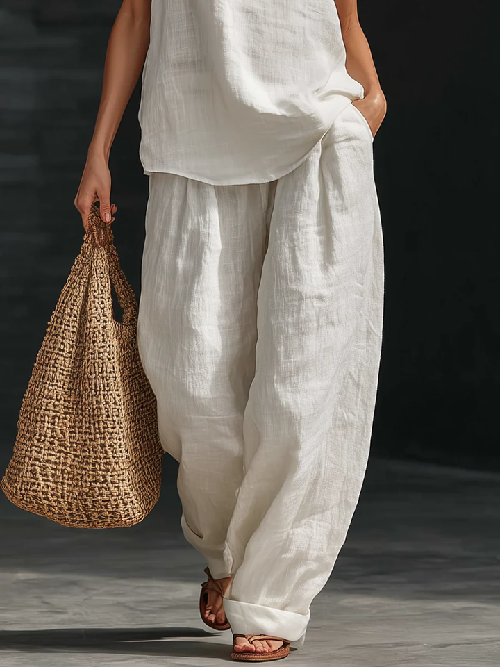 Ensemble sans manches et pantalon large