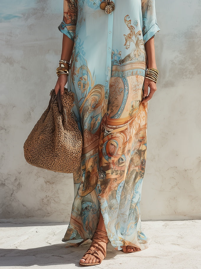 Arabella | Robe maxi avec imprimé baroque au charme oriental
