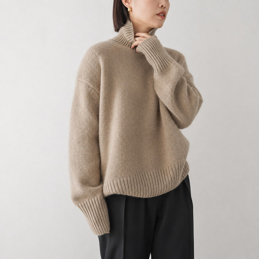 Lea - Pull à col roulé ample pour femme