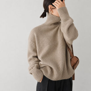 Lea - Pull à col roulé ample pour femme