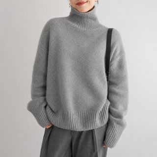 Lea - Pull à col roulé ample pour femme