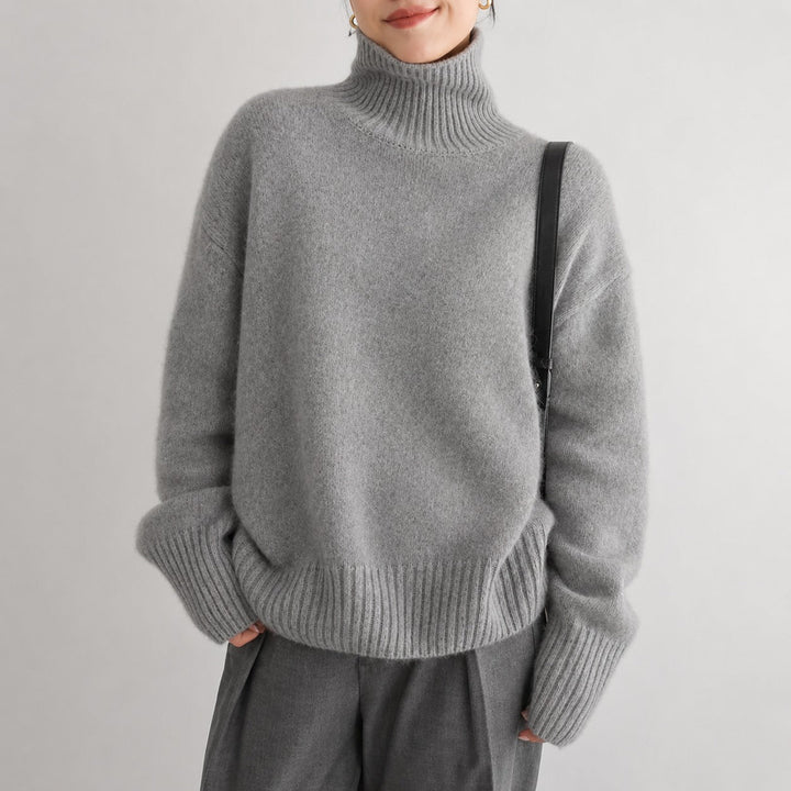 Lea - Pull à col roulé ample pour femme