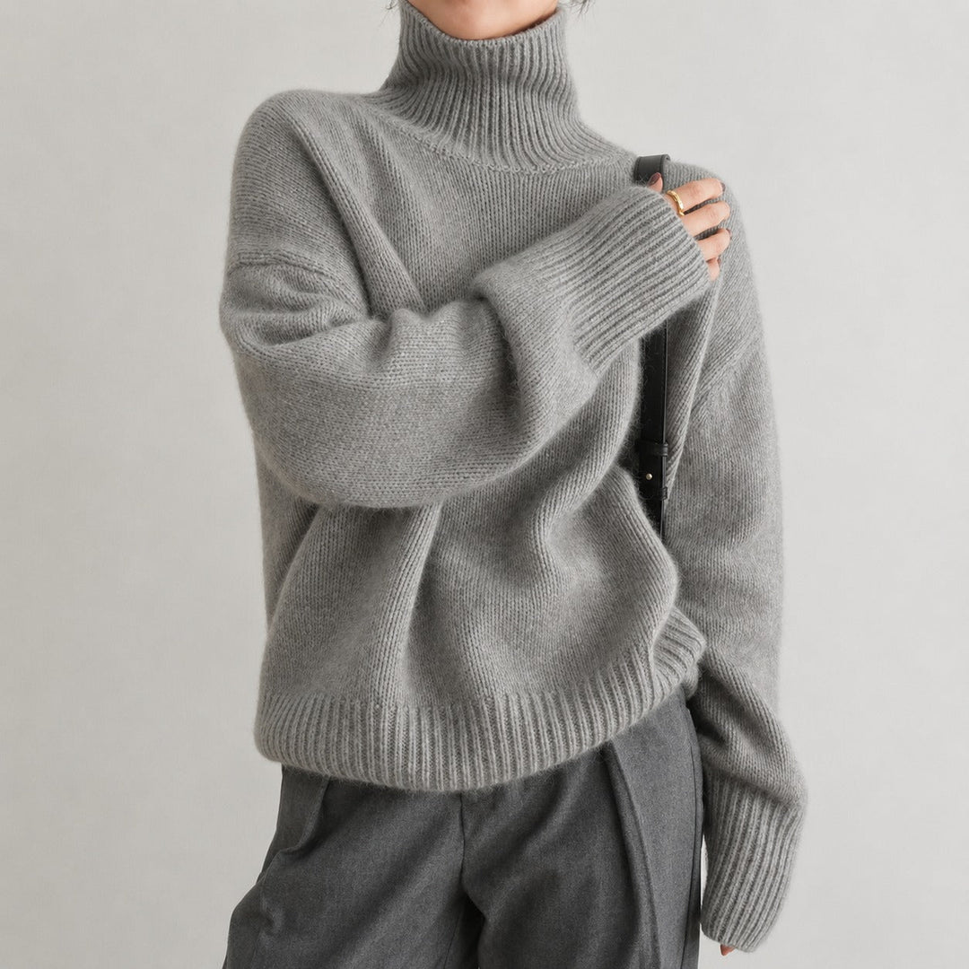 Lea - Pull à col roulé ample pour femme