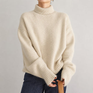 Lea - Pull à col roulé ample pour femme