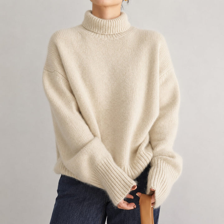 Lea - Pull à col roulé ample pour femme